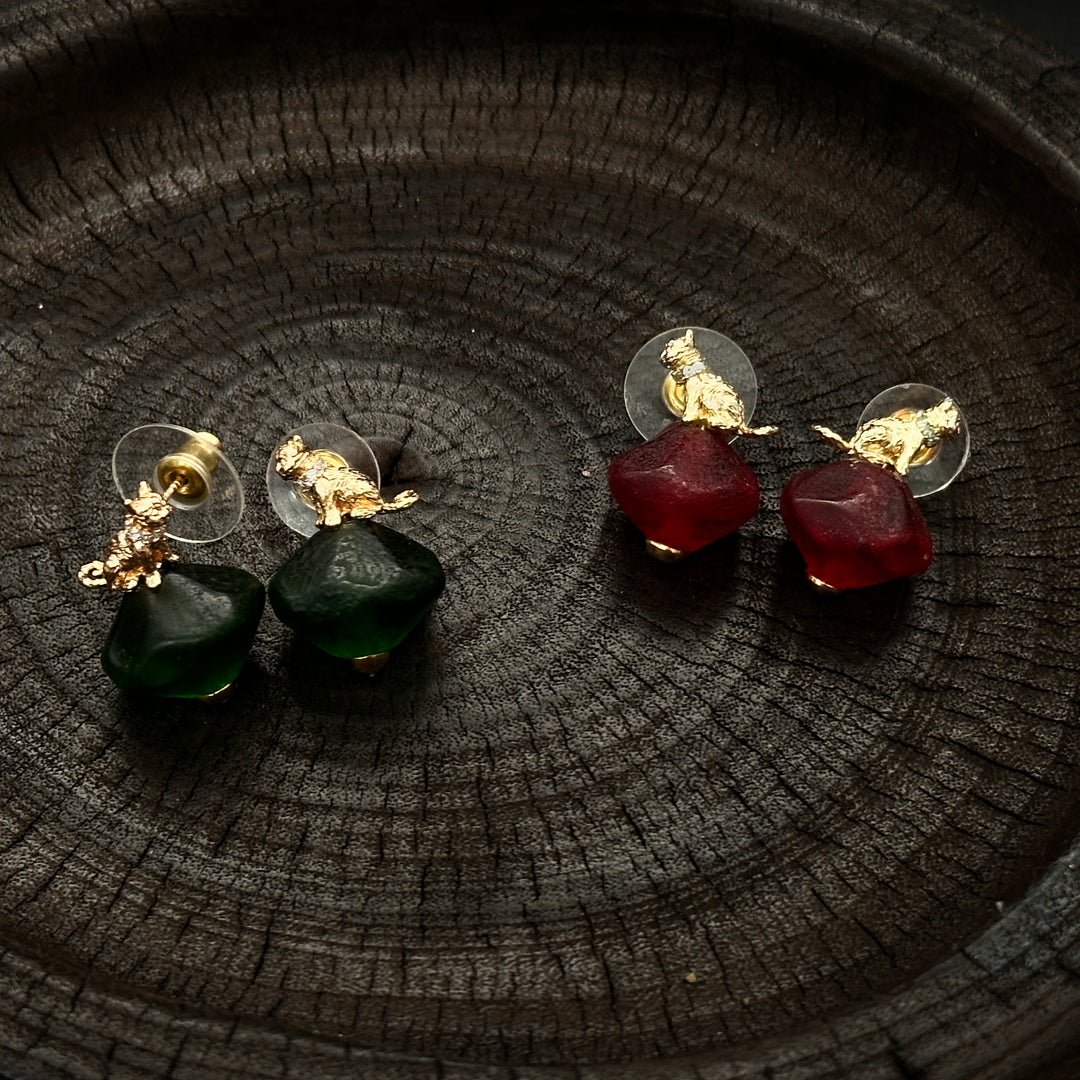 Ling Cat Guardian Stud Earrings