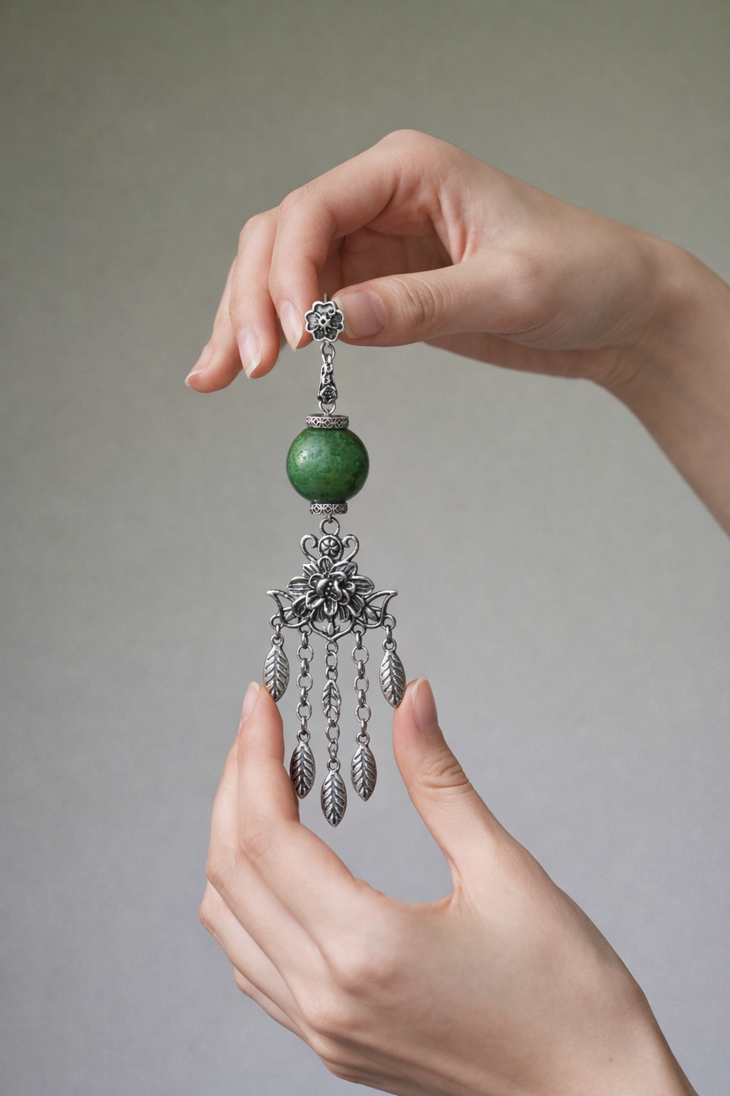 Anchored Leaf Drop Earrings