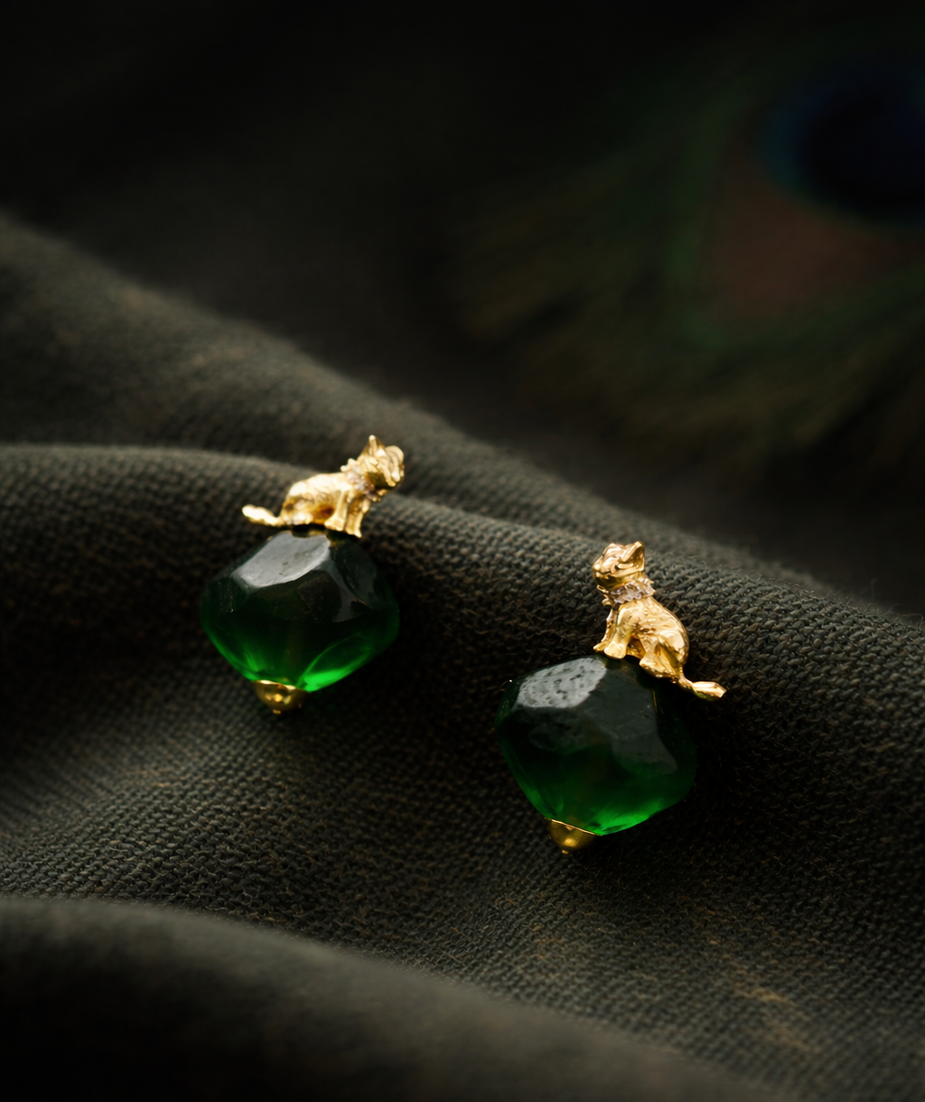 Ling Cat Guardian Stud Earrings